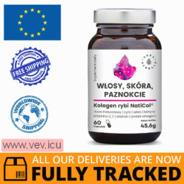 Hair, Skin, Nails, NatiCol Fish Collagen, 60 capsules — Made in Poland — Free Delivery