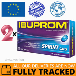 2 x IBUPROM SPRINT CAPS 24 CAPSULES — MADE IN POLAND — FREE SHIPPING