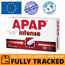 APAP INTENSE 200 MG + 500 MG, 10 FILM-COATED TABS - MADE IN POLAND - FREE SHIPPING