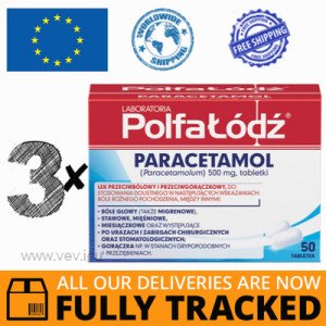 3  x PARACETAMOL 500MG 50 TABS - MADE IN POLAND - FREE SHIPPING 