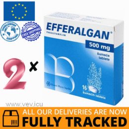 2 x EFFERALGAN 500MG 16 TABS - MADE IN POLAND - FREE SHIPPING 