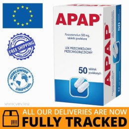 APAP 500MG 50 TABLETS - MADE IN POLAND - FREE SHIPPING