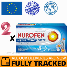 2 x NUROFEN MUSCLES AND JOINTS FORTE 400 MG 24 TABS — MADE IN GREAT BRITAIN — FREE SHIPPING 2 x NUROFEN MUSCLES AND JOINTS FORTE 400 MG 24 TABS — MADE IN GREAT BRITAIN — FREE SHIPPING
