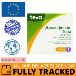 Diclofenac-Teva solution for injection 75mg/3ml 5pcs — Made in Germany — Free Delivery