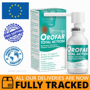 OROFAR TOTAL ACTION THROAT AEROSOL 30 ML — MADE IN SWITZERLAND — FREE SHIPPING