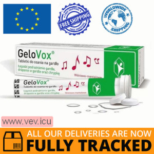 GeloVox, throat lozenges, cherry-menthol flavor, 20 tablets — Made in Poland — Free Delivery
