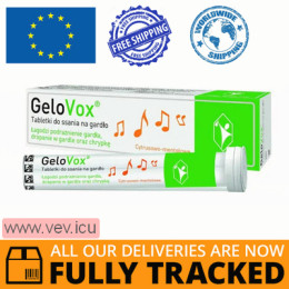 GeloVox, throat lozenges, citrus-menthol flavor, 20 tablets — Made in Poland — Free Delivery