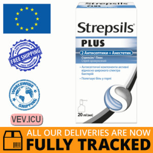 Strepsils Plus oromucose spray 20 ml — Made in Netherlands — Free Delivery