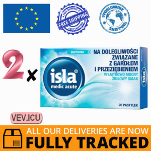 Isla Medic Acute 2p x 20 lozenges herbal flavor — Made in Germany  — Free Delivery