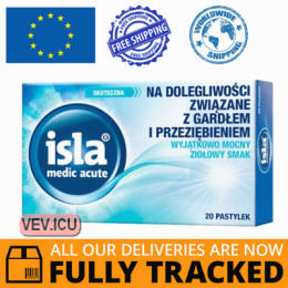 Isla Medic Acute 20 lozenges herbal flavor — Made in Germany  — Free Delivery