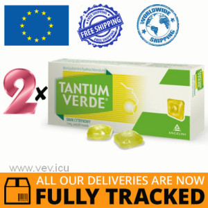 2 x TANTUM VERDE 3 MG, LEMON FLAVOR, 30 LOZENGES — MADE IN ITALY — FREE SHIPPING