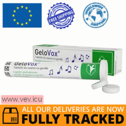 GeloVox, throat lozenges, currant-menthol flavor, 20 tablets — Made in Poland — Free Delivery