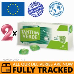 2 x TANTUM VERDE MINT FLAVOR  20 LOZENGES — MADE IN ITALY — FREE SHIPPING