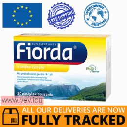Fiorda, lemon flavor, 30 lozenges — Made in Poland — Free Delivery