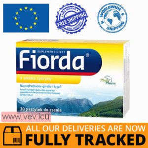Fiorda, lemon flavor, 30 lozenges — Made in Poland — Free Delivery
