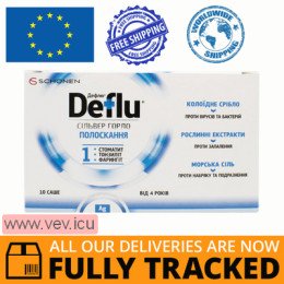 DeFlu Silver Throat gargle, powder for solution 8g x 10 sachets — Made in Ukraine — Free Delivery