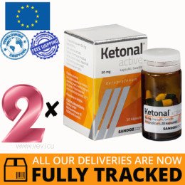 2 x KETONAL ACTIVE 20 CAPS - MADE IN SWITZERLAND - FREE SHIPPING
