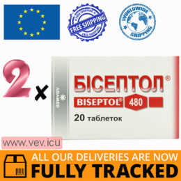 Biseptol 400mg/80mg, 2p x 20 tablets — Made in Poland by Adamed — Free Delivery