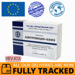 Azithromycin-BHCVZ 250mg 6 capsules — Made in Ukraine — Free Delivery