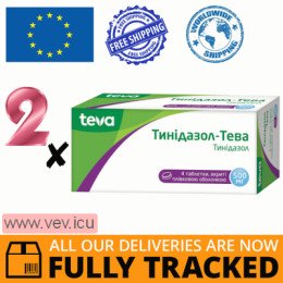 Tinidazol-Teva 500 mg, 2p x 4 tablets — Made in Bulgaria — Free Delivery