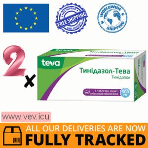 Tinidazol-Teva 500 mg, 2p x 4 tablets — Made in Bulgaria — Free Delivery