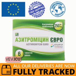 Azithromycin Euro 250mg 6 tablets — Made in India — Free Delivery