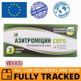 Azithromycin Euro 500mg 3 tablets — Made in India — Free Delivery