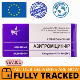 Azithromycin KR 250mg 6 capsules — Made in Ukraine — Free Delivery