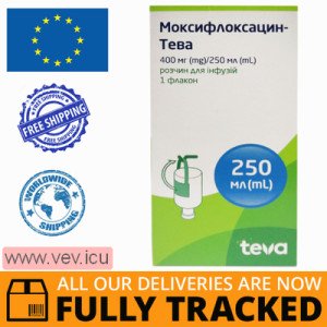 Moxifloxacin-Teva solution for infusion 400mg/250ml, 250 ml — Made in Czech Republic — Free Delivery