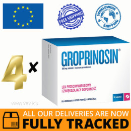 4 x GROPRINOSIN 50 TABS - MADE IN POLAND- FREE SHIPPING 