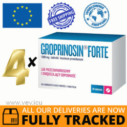 4 x GROPRINOSIN FORTE 1000MG 30 TABS - MADE IN POLAND- FREE SHIPPING 
