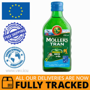 MOLLERS TRAN NORWEGIAN OVER 3 YEARS OLD, FRUITY FLAVOR 250ML - MADE IN NORWEGIA - FREE SHIPPING