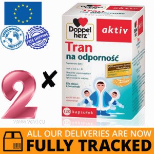 2 x DOPPELHERZ AKTIV TRAN FOR RESISTANCE 120 CAPS - MADE IN GERMANY - FREE SHIPPING