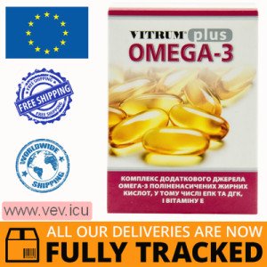 Vitrum Omega 3 Plus 60 capsules — Made in UK — Free Delivery