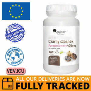Aliness Black Garlic Fermented 400 mg 100 capsules — Made in Poland — Free Delivery