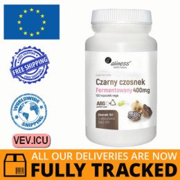 Aliness Black Garlic Fermented 400 mg 100 capsules — Made in Poland — Free Delivery