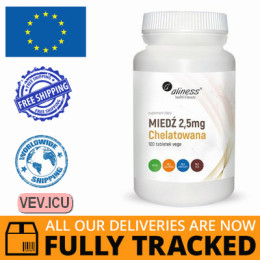 Aliness Chelated Copper 2.5mg 100 tablets — Made in Poland — Free Delivery