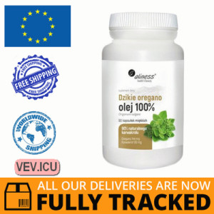 Aliness Wild Oregano Oil 100%, 90 capsules — Made in Poland — Free Delivery