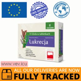 Licorice (Lukrecja), 60 film-coated tablets — Made in Poland — Free Delivery