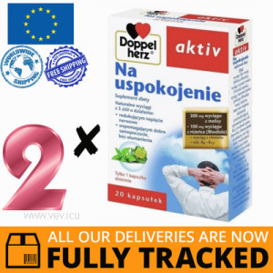 2 x DOPPELHERZ AKTIV FOR CALMING 20 CAPS — MADE IN GERMANY — FREE SHIPPING