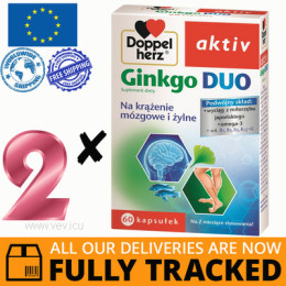 2 x DOPPELHERZ AKTIV GINKGO DUO 60 CAPS - MADE IN GERMANY - FREE SHIPPING