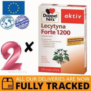 2 x DOPPELHERZ AKTIV LECITHIN FORTE 1200 30 CAPS - MADE IN GERMANY - FREE SHIPPING