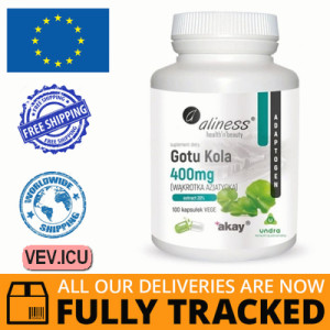 Aliness Gotu Kola 400mg, 100 capsules — Made in Poland — Free Delivery
