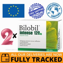 2 x BILOBIL INTENSE 120MG 60 CAPS - MADE IN SLOVENIA- FREE SHIPPING