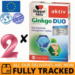 2 x DOPPELHERZ AKTIV GINKGO DUO 60 CAPS - MADE IN GERMANY - FREE SHIPPING
