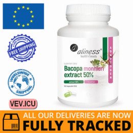 Aliness Bacopa Monnieri 500mg, 100 capsules — Made in Poland — Free Delivery