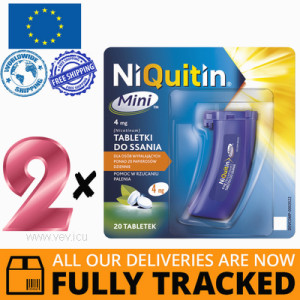 2 x NIQUITIN MINI 4MG 20 SUCTION TABS — MADE IN POLAND — FREE SHIPPING