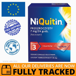 NIQUITIN 7MG/24H 7 TRANSPARENT PATCHES - MADE IN POLAND - FREE SHIPPING