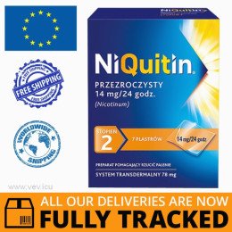 NIQUITIN 14MG/24H 7 TRANSPARENT PATCHES - MADE IN POLAND - FREE SHIPPING