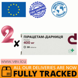 Piracetam-Darnitsa 400mg 2p x 30 tablets — Made in Ukraine — Free Delivery